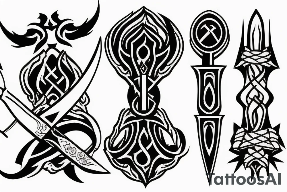 sword burning tattoo idea