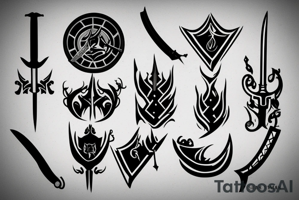 sword burning tattoo idea