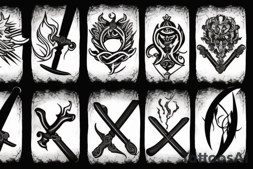 sword burning tattoo idea