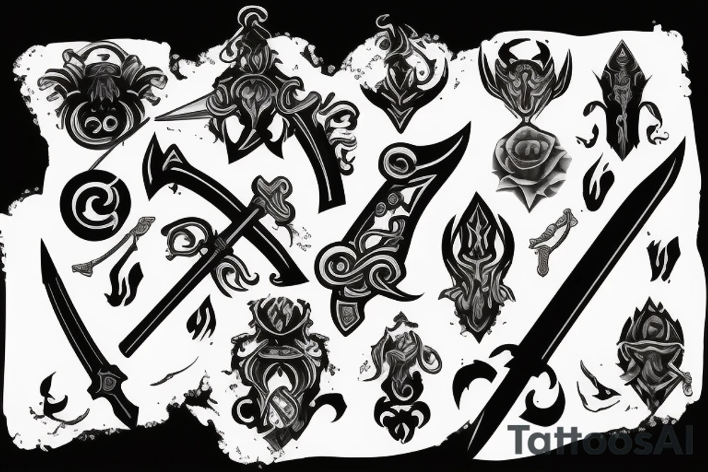 sword burning tattoo idea