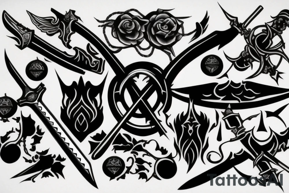 sword burning tattoo idea