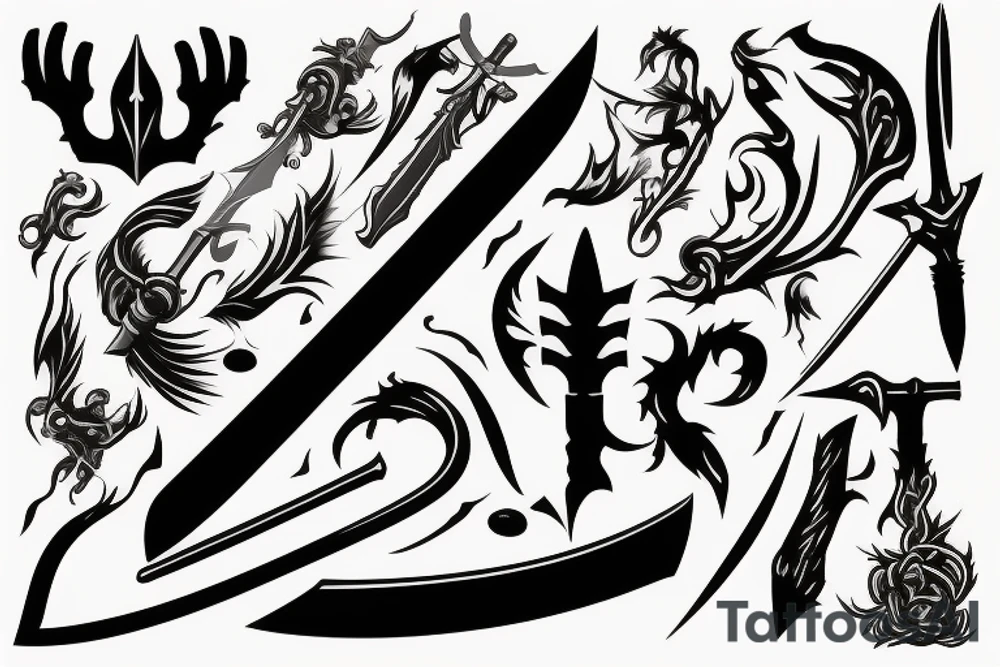 sword burning tattoo idea
