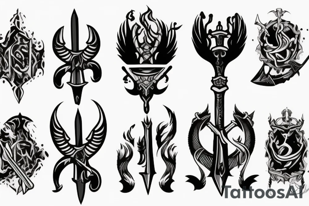 sword burning tattoo idea