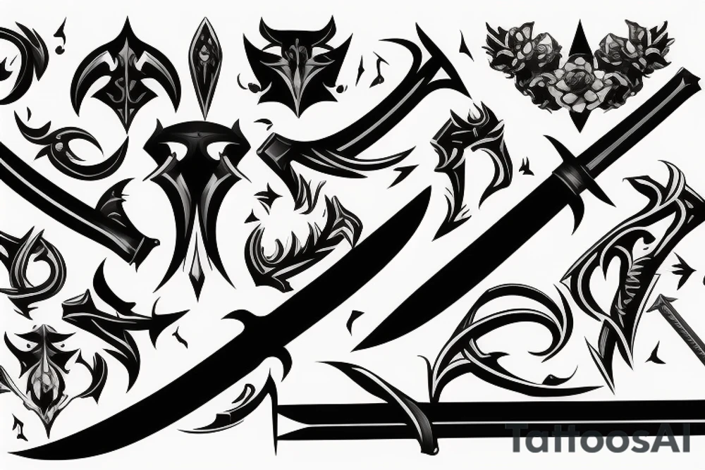 sword burning tattoo idea