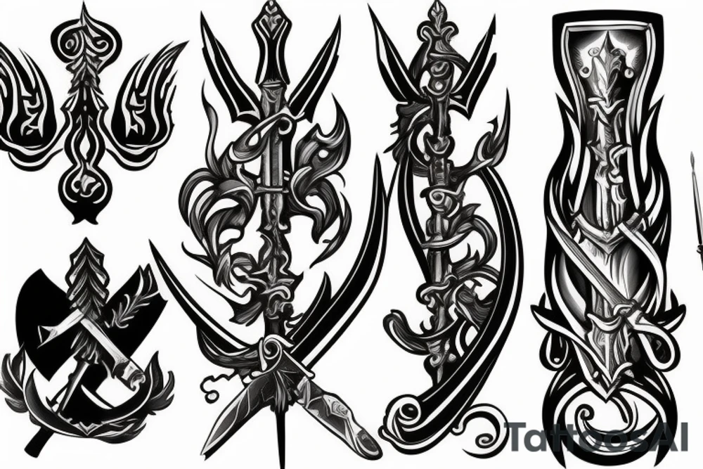 sword burning tattoo idea