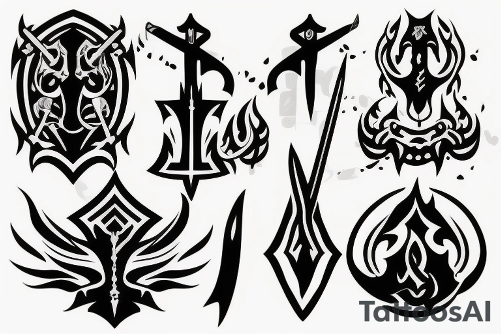 sword burning tattoo idea