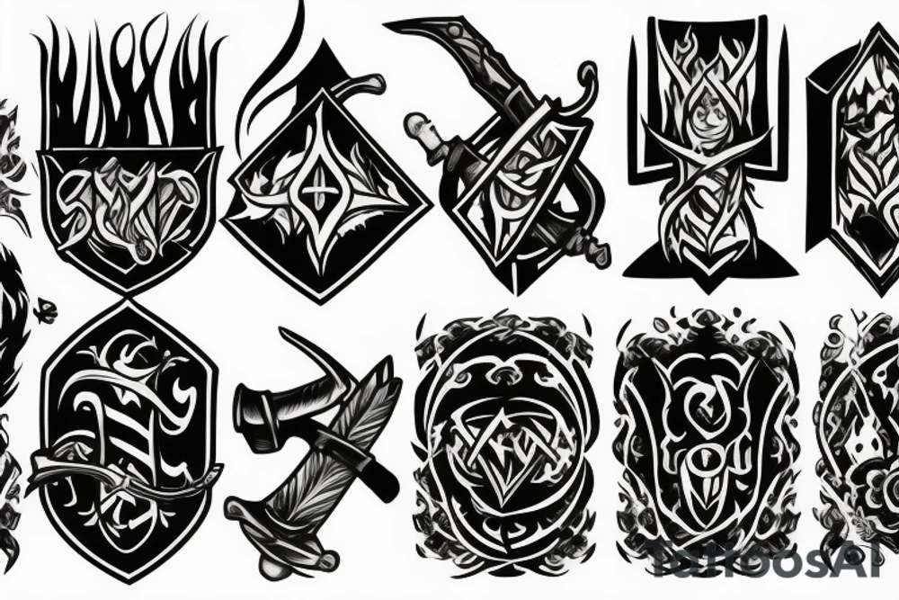 sword burning tattoo idea