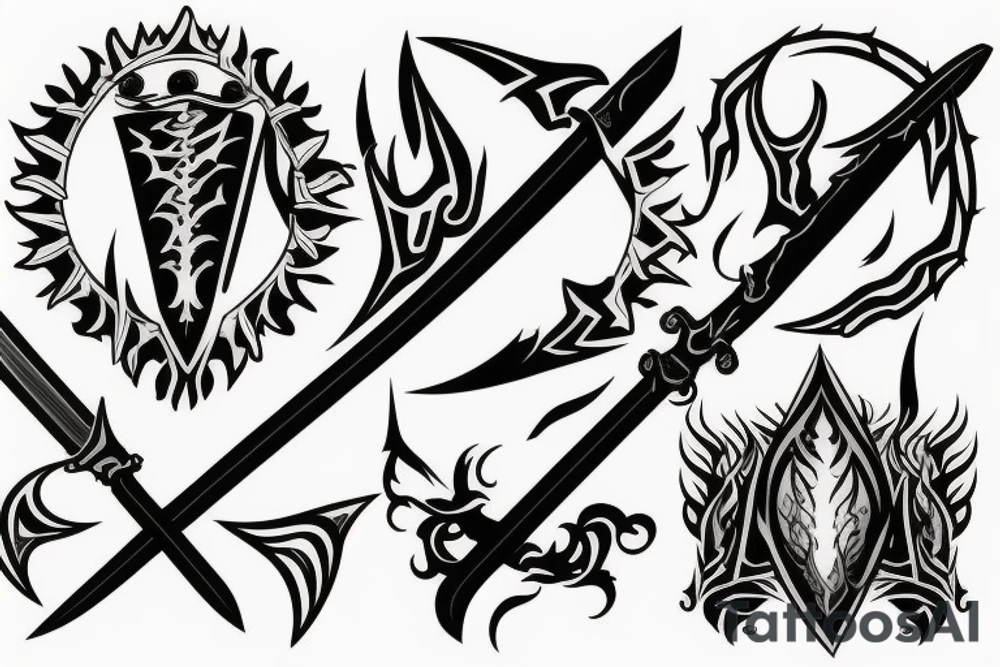 sword burning tattoo idea
