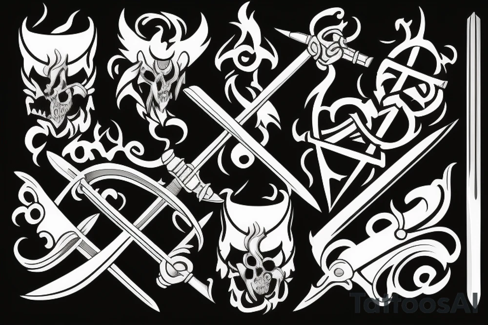 sword burning tattoo idea