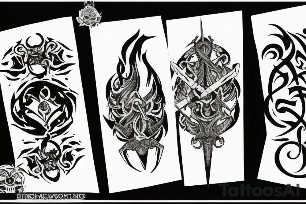 sword burning tattoo idea