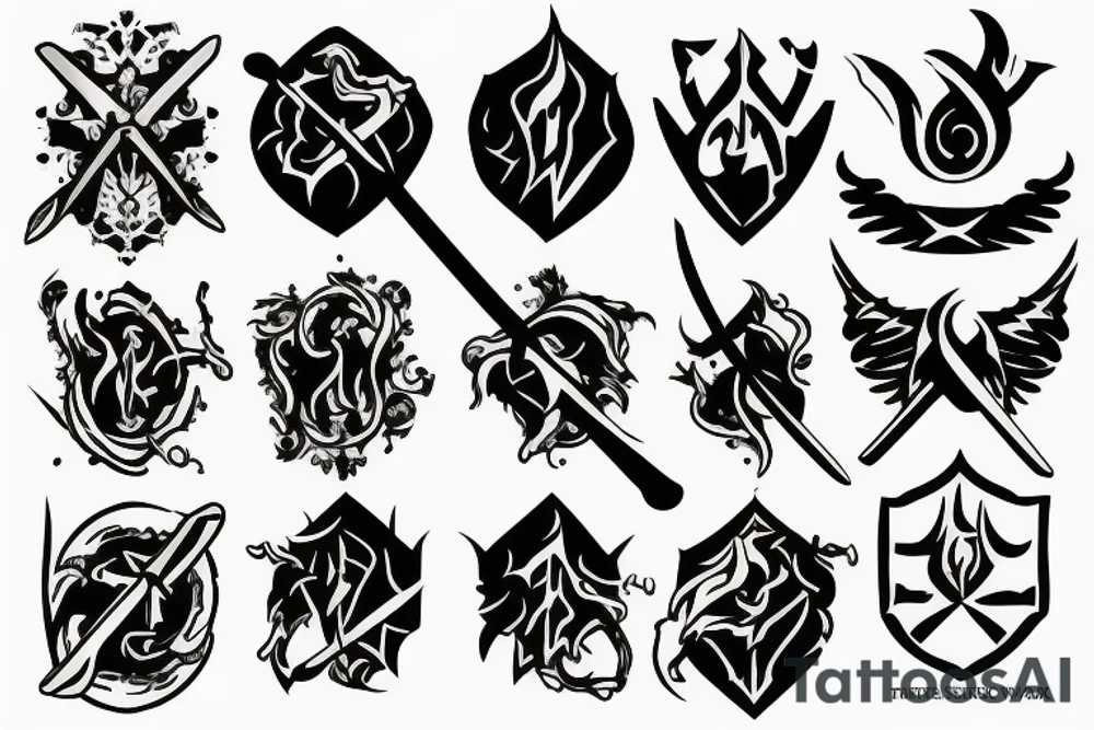 sword burning tattoo idea