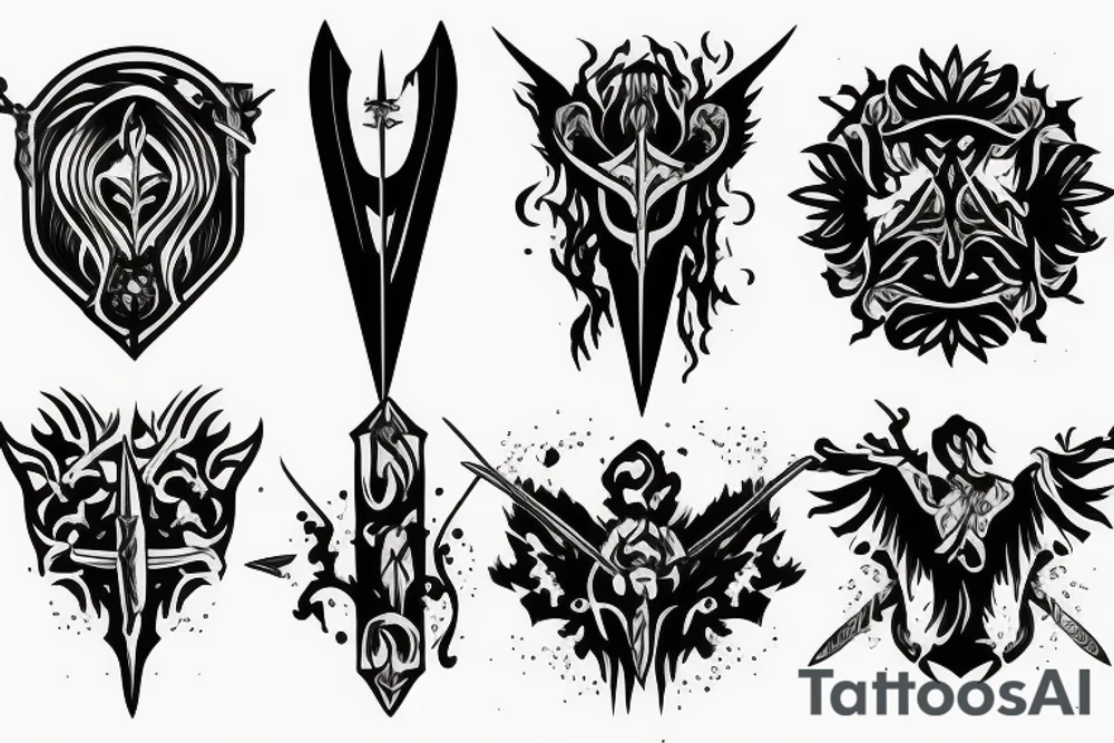 sword burning tattoo idea