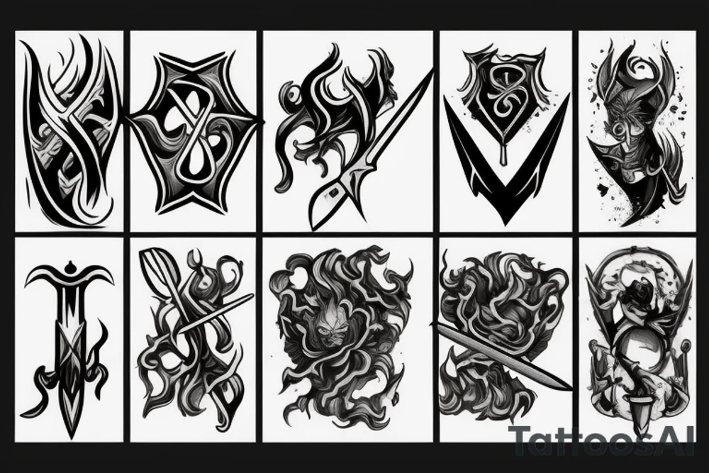 sword burning tattoo idea