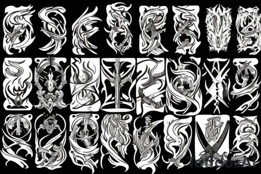 sword burning tattoo idea