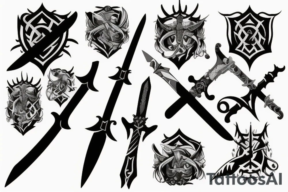 sword burning tattoo idea