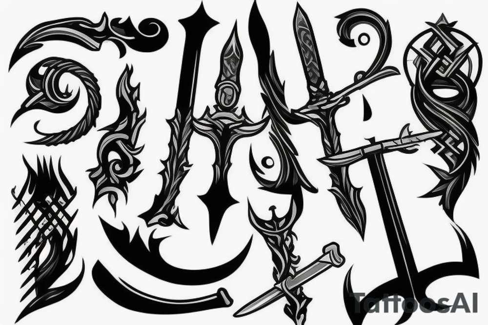 sword burning tattoo idea
