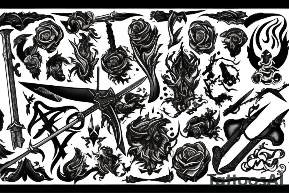 sword burning tattoo idea