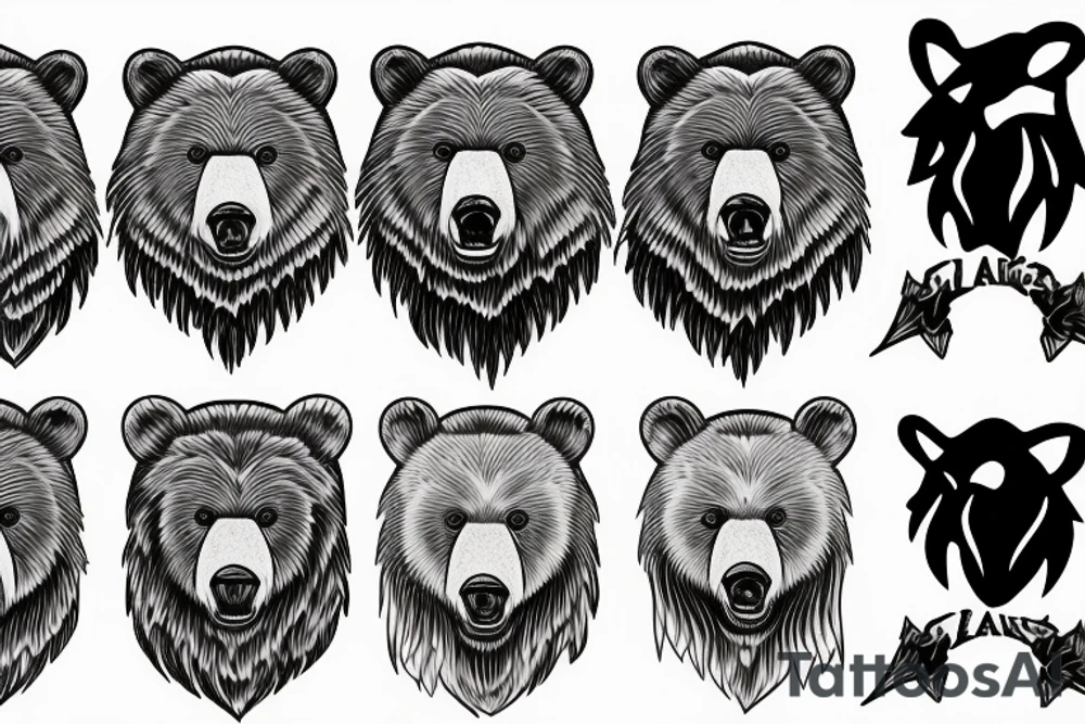 grizzly bear roaring tattoo idea