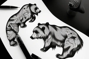 grizzly bear roaring tattoo idea