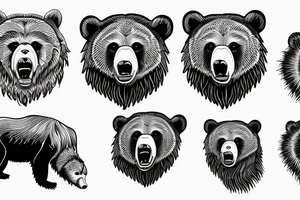 grizzly bear roaring tattoo idea
