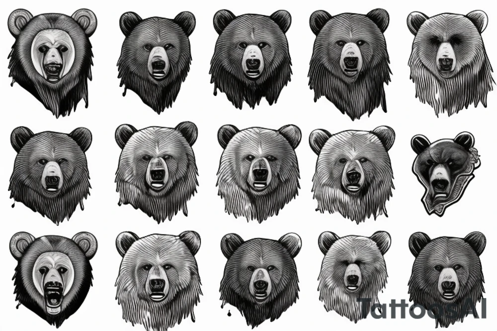 grizzly bear roaring tattoo idea