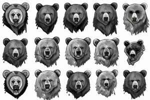 grizzly bear roaring tattoo idea