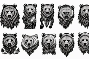 grizzly bear roaring tattoo idea