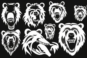 grizzly bear with sharp teeth tattoo idea