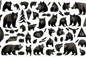 grizzly bear with sharp teeth tattoo idea