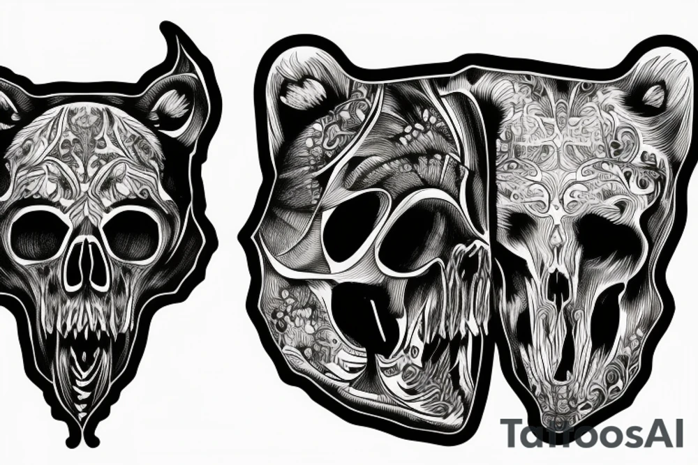 grizzly bear skull tattoo idea