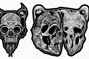 grizzly bear skull tattoo idea