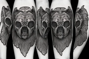 grizzly bear skull tattoo idea