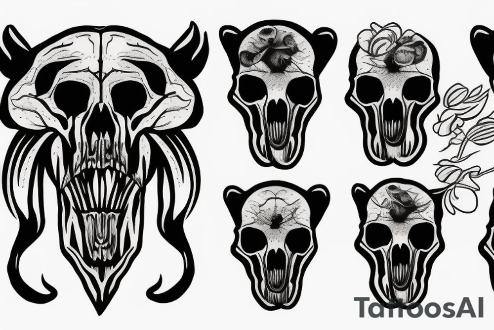 grizzly bear skull tattoo idea