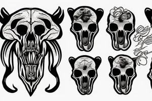 grizzly bear skull tattoo idea