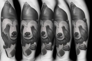 grizzly bear smoking a cigar tattoo idea