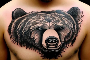 grizzly bear smoking a cigar tattoo idea