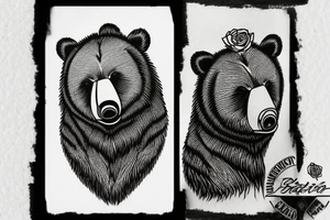 grizzly bear smoking a cigar tattoo idea