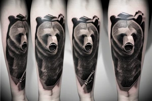 grizzly bear smoking a cigar tattoo idea