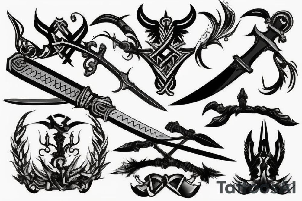 sword burning tattoo idea