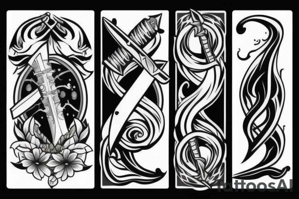 sword burning tattoo idea