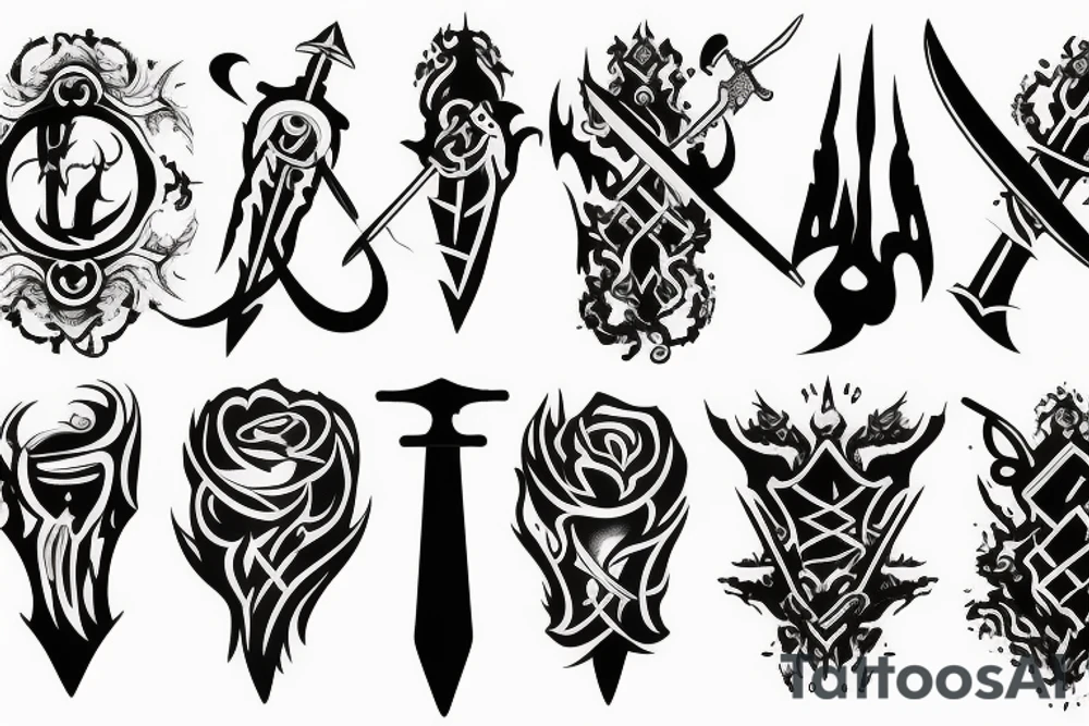 sword burning tattoo idea