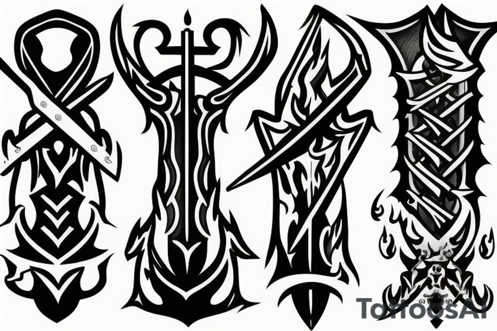 sword burning tattoo idea