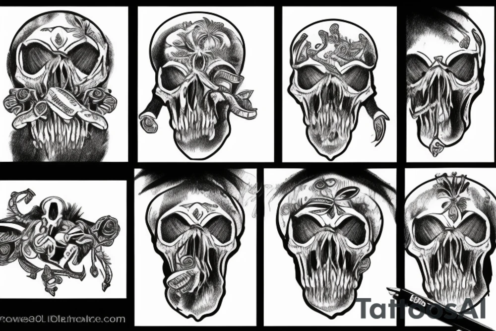 mammoth skull tattoo idea