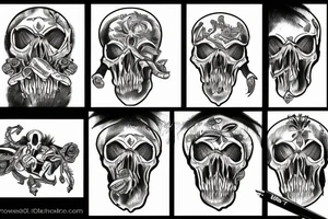 mammoth skull tattoo idea
