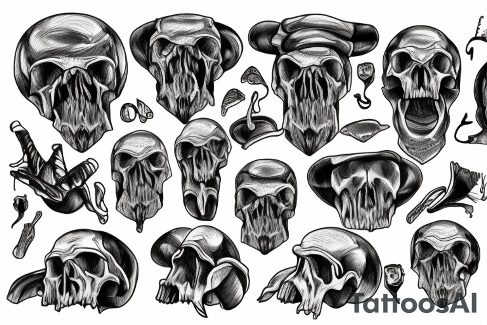 mammoth skull tattoo idea