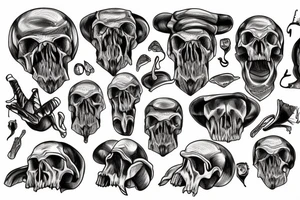mammoth skull tattoo idea