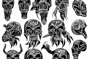 mammoth skull tattoo idea