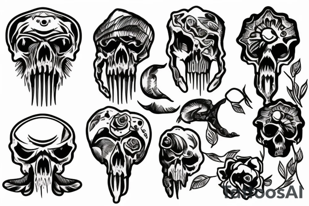 mammoth skull tattoo idea