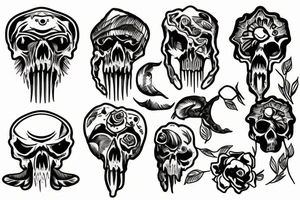 mammoth skull tattoo idea