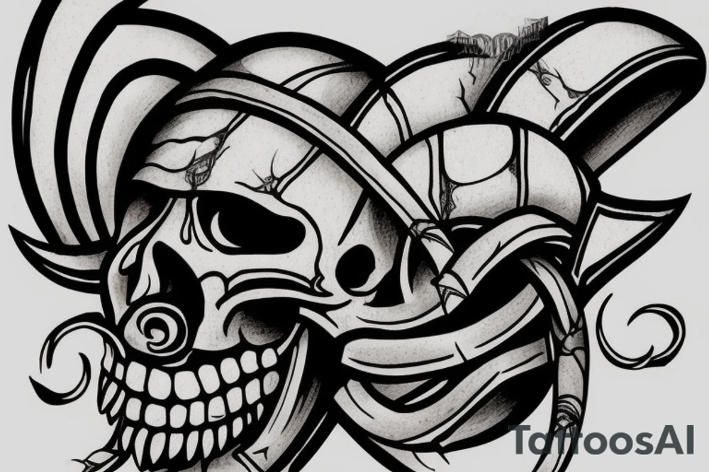 spartan skull with tusks tattoo idea